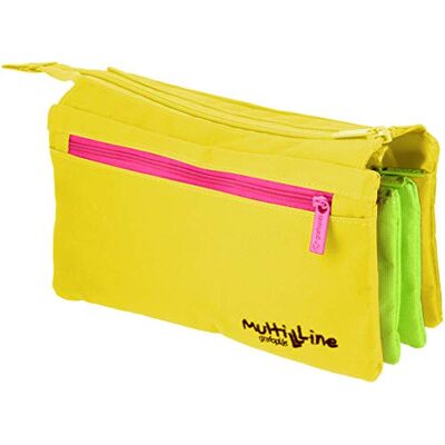 Grafoplas Estuche de Tela Colección Multiline, 4 Compartimentos Principales y 2 Bolsillos Exteriores, Amarillo, 10x7x7cm, Tipo de Cierre en Cremallera, Perfecto para Material Escolar Grafoplas Estuche de Tela Colección Multiline, 4 Compartimentos Principales y 2 Bolsillos Exteriores, Amarillo, 10x7x7cm, Tipo de Cierre en Cremallera, Perfecto para Material Escolar