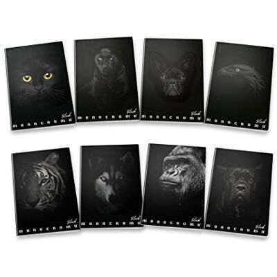Pigna Cuaderno, A4, 10 unidades, Monocromo Black cuadricula 5x5mm, surtidos Pigna Cuaderno, A4, 10 unidades, Monocromo Black cuadricula 5x5mm, surtidos