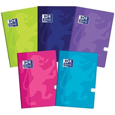 Oxford Touch Cuaderno escolar (A4, 60 hojas, a rayas, 5 unidades), varios colores Oxford Touch Cuaderno escolar (A4, 60 hojas, a rayas, 5 unidades), varios colores