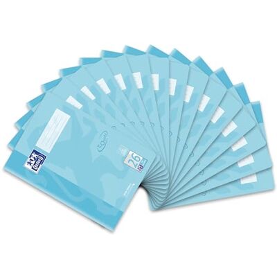 Oxford Cuaderno escolar A4 Touch, 16 hojas, línea 26, cuadriculado, azul pastel, 15 unidades Oxford Cuaderno escolar A4 Touch, 16 hojas, línea 26, cuadriculado, azul pastel, 15 unidades