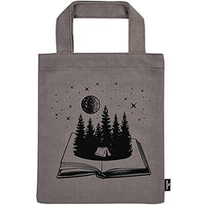 moses . Bolsa para libros – Bolsa de mano pequeña 100% algodón, ideal para los lectores policíacos, regalo perfecto para libros, color gris, gris, 20 x 24 cm, Viaje de fantasía moses . Bolsa para libros – Bolsa de mano pequeña 100% algodón, ideal para los lectores policíacos, regalo perfecto para libros, color gris, gris, 20 x 24 cm, Viaje de fantasía