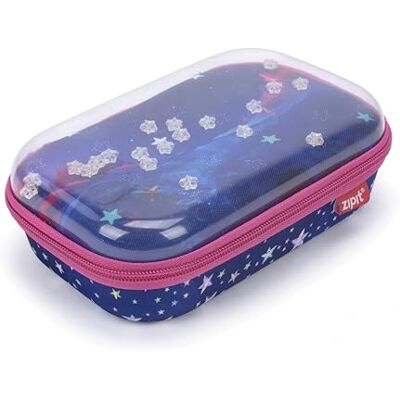 ZIPIT Estuche de Lápices con Tapa Transparente para Niñas, Estrellas ZIPIT Estuche de Lápices con Tapa Transparente para Niñas, Estrellas