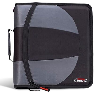 Case it Case-it Carpeta doble con cremallera 2 en 1, dos anillos en D de 1.5 pulgadas, incluye estuche para lápices, múltiples bolsillos, capacidad para 600 hojas, viene con correa para el hombro, color Case it Case-it Carpeta doble con cremallera 2 en 1, dos anillos en D de 1.5 pulgadas, incluye estuche para lápices, múltiples bolsillos, capacidad para 600 hojas, viene con correa para el hombro, color