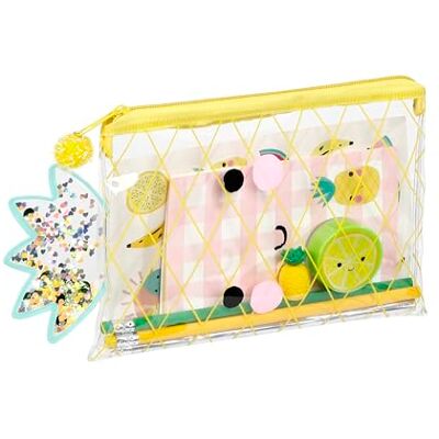 Viquel – Estuche para niños – Estuche Plano con 1 Compartimento – 3 lápices de Papel + 1 sacapuntas + 1 Borrador + 1 Cuaderno pequeño + Pegatinas – Cierre con Cremallera – 20 x 14 x 1 cm Viquel – Estuche para niños – Estuche Plano con 1 Compartimento – 3 lápices de Papel + 1 sacapuntas + 1 Borrador + 1 Cuaderno pequeño + Pegatinas – Cierre con Cremallera – 20 x 14 x 1 cm