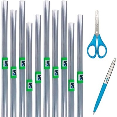 PAPELIVI Pack 10 Forra Libros Autoahderentes Rollo SIN Adhesivo 0.45m x 2m Forro Flexible. Film Muy Transparente USO ESCOLAR + Tijeras + Boligrafo Inoxcrom B55 Fiesta PAPELIVI Pack 10 Forra Libros Autoahderentes Rollo SIN Adhesivo 0.45m x 2m Forro Flexible. Film Muy Transparente USO ESCOLAR + Tijeras + Boligrafo Inoxcrom B55 Fiesta