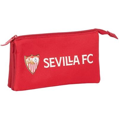 Safta SEVILLA FC Portatodo Triple, Estuche Infantil, Estuche Niño, Ideal para Niños en Edad Escolar, Cómodo y Versátil, Calidad y Resistencia, 22x3x12 cm Safta SEVILLA FC Portatodo Triple, Estuche Infantil, Estuche Niño, Ideal para Niños en Edad Escolar, Cómodo y Versátil, Calidad y Resistencia, 22x3x12 cm