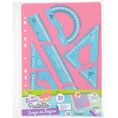 Starplast REGLAS DE PLÁSTICO QUIJOTE Reglas Sweet Pastelito, medidas desde 9 hasta 30cm, colores pastel, con estuche de plástico, para uso escolar o universitario Set 30cm Azul Starplast REGLAS DE PLÁSTICO QUIJOTE Reglas Sweet Pastelito, medidas desde 9 hasta 30cm, colores pastel, con estuche de plástico, para uso escolar o universitario Set 30cm Azul