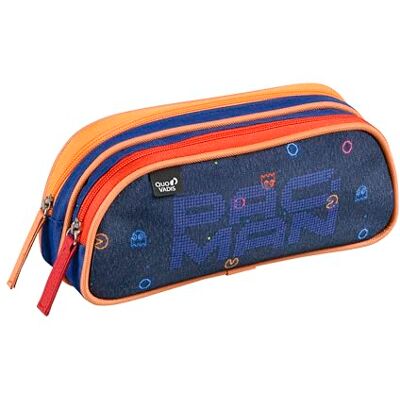 QUO VADIS – Estuche Escolar – Rectangular – Pac Man – Multicolor – 10 x 23 x 07 cm – Lona (poliéster) – 2 Compartimentos QUO VADIS – Estuche Escolar – Rectangular – Pac Man – Multicolor – 10 x 23 x 07 cm – Lona (poliéster) – 2 Compartimentos