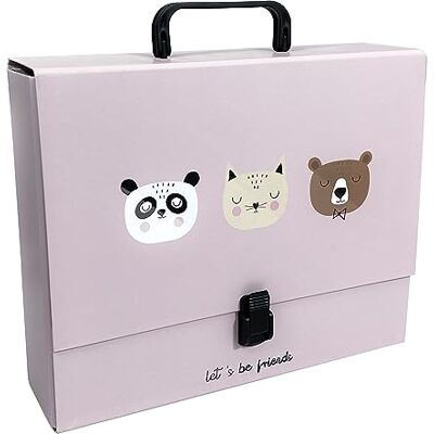 Interdruk Children's File Box Case with Handle Rigid Folder Fits A4 Size Bebe Friends G Interdruk Children's File Box Case with Handle Rigid Folder Fits A4 Size Bebe Friends G