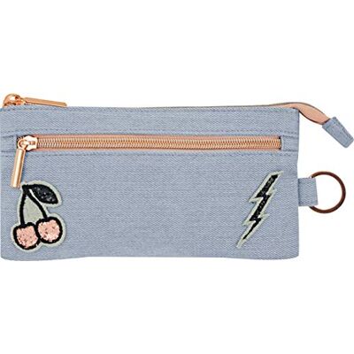 Lauren & Johnny Lauren Johnny 50414 Lauren Cartuchera Escolar, Estuche de Mezclilla con Cremallera, 8.26 x 0.39 x 4.52 pulgadas, Mezclilla con Detalles de Oro Rosa Lauren & Johnny Lauren Johnny 50414 Lauren Cartuchera Escolar, Estuche de Mezclilla con Cremallera, 8.26 x 0.39 x 4.52 pulgadas, Mezclilla con Detalles de Oro Rosa