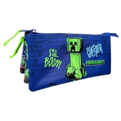 Minecraft Estuche Escolar Boom Creeper Triple – Interior Forrado y Cierre de Cremallera – Portatodo con 3 Compartimientos 10 X 23 X 4CM Minecraft Estuche Escolar Boom Creeper Triple – Interior Forrado y Cierre de Cremallera – Portatodo con 3 Compartimientos 10 X 23 X 4CM