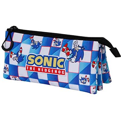 KARACTERMANIA Sonic The Hedgehog SEGA Sega-Sonic Blue Lay-Portatodo Triple FAN 2.0, Azul, 23 x 11 cm KARACTERMANIA Sonic The Hedgehog SEGA Sega-Sonic Blue Lay-Portatodo Triple FAN 2.0, Azul, 23 x 11 cm