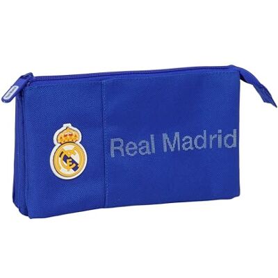 Safta REAL MADRID Portatodo Triple, Estuche Infantil, Estuche Niño, Ideal para Niños en Edad Escolar, Cómodo y Versátil, Calidad y Resistencia, 22x3x12 cm Safta REAL MADRID Portatodo Triple, Estuche Infantil, Estuche Niño, Ideal para Niños en Edad Escolar, Cómodo y Versátil, Calidad y Resistencia, 22x3x12 cm