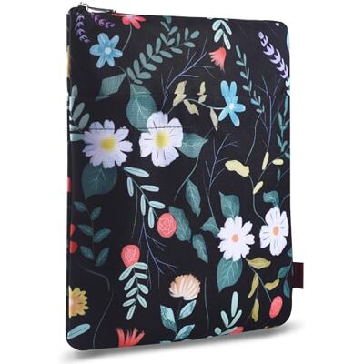 LParkin Funda para libro con diseño floral, color blanco, fundas para libros de bolsillo, tela lavable, fundas para libros con cremallera, tamaño mediano de 11 x 8.7 pulgadas LParkin Funda para libro con diseño floral, color blanco, fundas para libros de bolsillo, tela lavable, fundas para libros con cremallera, tamaño mediano de 11 x 8.7 pulgadas