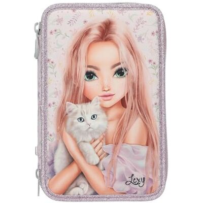 Depesche 13958 TOPModel Blooming Kitty: estuche de 3 compartimentos relleno en color rosa, con motivo de modelo, estampado de flores y gato, estuche con lápices de colores, tijeras, regla y mucho más. Depesche 13958 TOPModel Blooming Kitty: estuche de 3 compartimentos relleno en color rosa, con motivo de modelo, estampado de flores y gato, estuche con lápices de colores, tijeras, regla y mucho más.