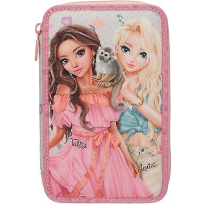 Depesche TOPModel Juicy Estuche de 3 Compartimentos en Color Crema y Rosa, con Motivo de Modelo, Mono y Estampado de Colores, Estuche con lápices de Colores, Tijeras, Regla y Mucho más. Depesche TOPModel Juicy Estuche de 3 Compartimentos en Color Crema y Rosa, con Motivo de Modelo, Mono y Estampado de Colores, Estuche con lápices de Colores, Tijeras, Regla y Mucho más.
