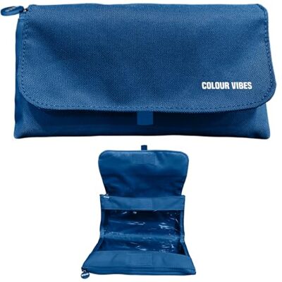 DOHE Estuche Escolar Doble 2 Compartimentos con Cremallera, 3 Ventanas Transparentes, Tarjeta Rellenable con Horario, Espacioso 22x10x6,5 cm, Poliéster Resistente y Flexible Azul DOHE Estuche Escolar Doble 2 Compartimentos con Cremallera, 3 Ventanas Transparentes, Tarjeta Rellenable con Horario, Espacioso 22x10x6,5 cm, Poliéster Resistente y Flexible Azul