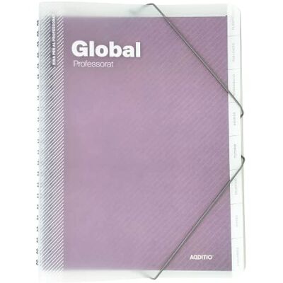 ADDITIO Carpeta Global para el profesorado Evaluación Agenda Tutoría Reuniones Tamaño 24 x 32 cm. Catalán Lila ADDITIO Carpeta Global para el profesorado Evaluación Agenda Tutoría Reuniones Tamaño 24 x 32 cm. Catalán Lila