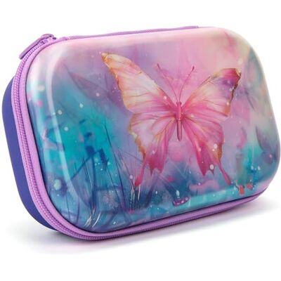 ZIPIT Estuche de Lápices 3D para Niñas, Efecto Lenticular, Mariposas ZIPIT Estuche de Lápices 3D para Niñas, Efecto Lenticular, Mariposas