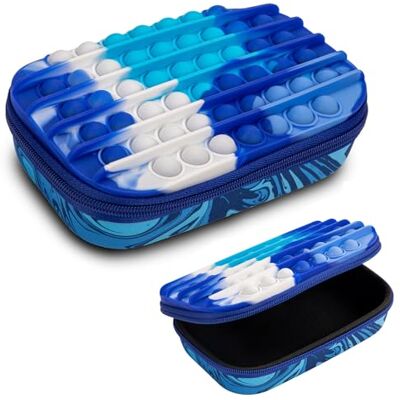 ZIPIT Pop Estuche sensorial de Silicona para Niños, Gran Capacidad, Azul ZIPIT Pop Estuche sensorial de Silicona para Niños, Gran Capacidad, Azul