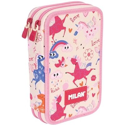 MILAN ® Plumier 2 Pisos con Contenido Serie Especial Flowicorn, Beige MILAN ® Plumier 2 Pisos con Contenido Serie Especial Flowicorn, Beige