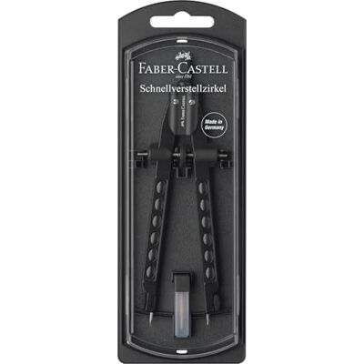 Faber-Castell Compás de ajuste rápido Factory, negro Faber-Castell Compás de ajuste rápido Factory, negro