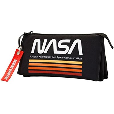 KARACTERMANIA NASA Black-Estuche Portatodo Triple FAN, Negro, 23 x 11 cm KARACTERMANIA NASA Black-Estuche Portatodo Triple FAN, Negro, 23 x 11 cm