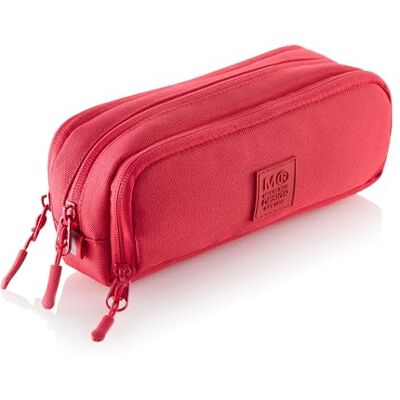 Miquelrius Estuche Escolar Triple Organizador, Portatodo Reciclado con 3 Compartimentos, Bolsillos Internos, Cremalleras, Etiqueta Silicona, Vuelta al Cole, 21 x 7 x 9 cm, Raw Rojo Miquelrius Estuche Escolar Triple Organizador, Portatodo Reciclado con 3 Compartimentos, Bolsillos Internos, Cremalleras, Etiqueta Silicona, Vuelta al Cole, 21 x 7 x 9 cm, Raw Rojo