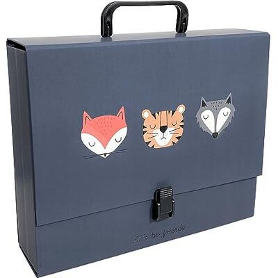 Interdruk Children's File Box Case with Handle Rigid Folder Fits A4 Size Bebe Friends B Interdruk Children's File Box Case with Handle Rigid Folder Fits A4 Size Bebe Friends B