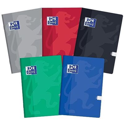 Oxford Libretas Escolares, Cuaderno A4, 60 hojas, cuadriculado, paquete de 5 unidades, mezcla de colores Oxford Libretas Escolares, Cuaderno A4, 60 hojas, cuadriculado, paquete de 5 unidades, mezcla de colores