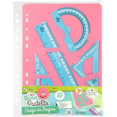 Starplast REGLAS DE PLÁSTICO QUIJOTE Reglas Sweet Pastelito, medidas desde 9 hasta 30cm, colores pastel, con estuche de plástico, para uso escolar o universitario Set 20cm Azul Starplast REGLAS DE PLÁSTICO QUIJOTE Reglas Sweet Pastelito, medidas desde 9 hasta 30cm, colores pastel, con estuche de plástico, para uso escolar o universitario Set 20cm Azul