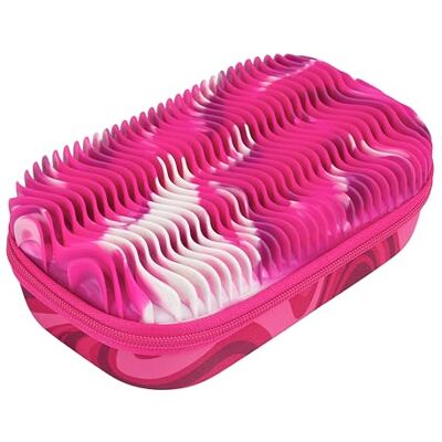 ZIPIT Caja de lápices ondulada para, Formas rosas, Wavy Pencil Box, ondulado ZIPIT Caja de lápices ondulada para, Formas rosas, Wavy Pencil Box, ondulado