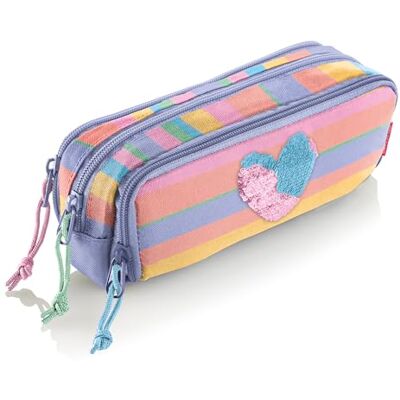 Miquelrius Estuche Escolar Triple Organizador, Portatodo Reciclado con 3 Compartimentos, Bolsillos Internos, Tiradores de Colores, Lentejuelas, Vuelta al Cole, 21 x 7 x 9 cm, Colorful Miquelrius Estuche Escolar Triple Organizador, Portatodo Reciclado con 3 Compartimentos, Bolsillos Internos, Tiradores de Colores, Lentejuelas, Vuelta al Cole, 21 x 7 x 9 cm, Colorful