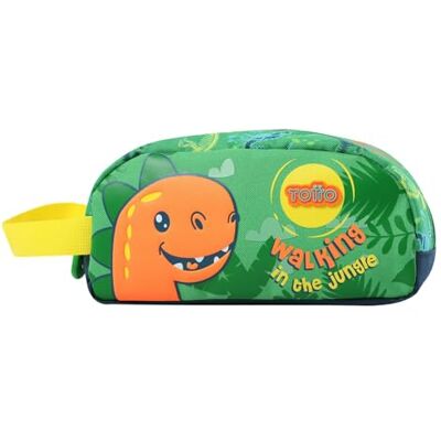 TOTTO Estuche Escolar Infantil, Modelo Dinomax, Estuche una Cremallera, Dimensiones 23 x 12 x 8.5 cm, Asa Lateral, con Identificador en Parte Posterior, Compacto y Resistente, Color Verde TOTTO Estuche Escolar Infantil, Modelo Dinomax, Estuche una Cremallera, Dimensiones 23 x 12 x 8.5 cm, Asa Lateral, con Identificador en Parte Posterior, Compacto y Resistente, Color Verde