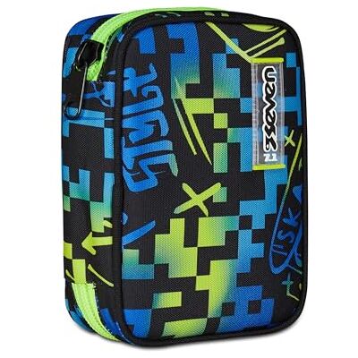 Seven Estuche Escolar Speed Pad, Azul, portalápices Mono Compartimento con Placas extraíbles, Completo de bolígrafos, lápices, Colores, Accesorios Mochila, Escuela Primaria, niño Seven Estuche Escolar Speed Pad, Azul, portalápices Mono Compartimento con Placas extraíbles, Completo de bolígrafos, lápices, Colores, Accesorios Mochila, Escuela Primaria, niño