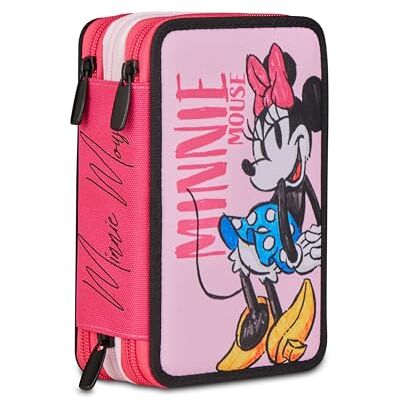 Seven Estuche de 3 Compartimentos, Disney – Minnie Rosa, Triple Compartimento, Completo de lápices, rotuladores, Colores, Accesorios de Mochila, elementales, medianos, Rosa, Talla única, Moderno Seven Estuche de 3 Compartimentos, Disney – Minnie Rosa, Triple Compartimento, Completo de lápices, rotuladores, Colores, Accesorios de Mochila, elementales, medianos, Rosa, Talla única, Moderno