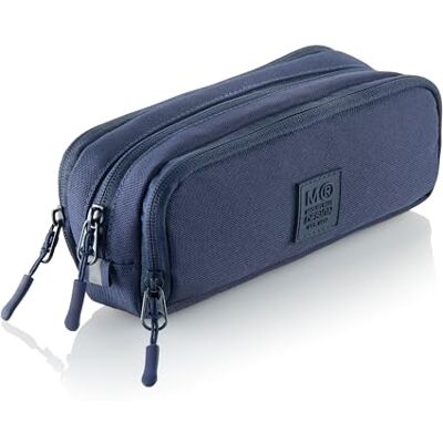 Miquelrius Estuche Escolar Triple Organizador, Portatodo Reciclado con 3 Compartimentos, Bolsillos Internos, Cremalleras, Etiqueta Silicona, Vuelta al Cole, 21 x 7 x 9 cm, Raw Marino Miquelrius Estuche Escolar Triple Organizador, Portatodo Reciclado con 3 Compartimentos, Bolsillos Internos, Cremalleras, Etiqueta Silicona, Vuelta al Cole, 21 x 7 x 9 cm, Raw Marino