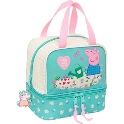 Safta PEPPA PIG PRETTY FLOWERS Portameriendas Termo, Portatodo, Calidad y Máxima Resistencia, Porta Comida, Recreo, Merienda y Desayuno, 20x15x20 cm Safta PEPPA PIG PRETTY FLOWERS Portameriendas Termo, Portatodo, Calidad y Máxima Resistencia, Porta Comida, Recreo, Merienda y Desayuno, 20x15x20 cm