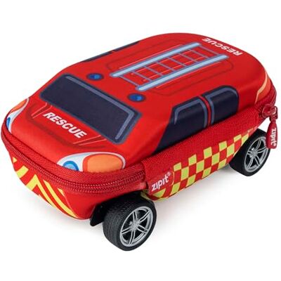 ZIPIT Estuche de Lápices Camión de Bomberos para Niños, Ruedas, Rojo ZIPIT Estuche de Lápices Camión de Bomberos para Niños, Ruedas, Rojo