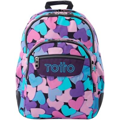 TOTTO Mochila Escolar Grande, Modelo Rayol, Capacidad 19 L, 3 Compartimentos, 2 Bolsillos Botella, Bolsillo para PC 14", Espaldar Ergonómico con Flujo de Aire, Correas en S, Estampado Dear Blue TOTTO Mochila Escolar Grande, Modelo Rayol, Capacidad 19 L, 3 Compartimentos, 2 Bolsillos Botella, Bolsillo para PC 14", Espaldar Ergonómico con Flujo de Aire, Correas en S, Estampado Dear Blue