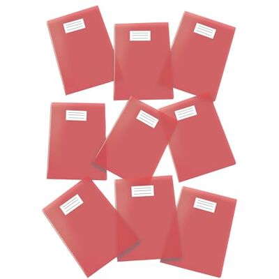 Pigna , Cubierta de PVC transparente de color, protector de cuaderno, tamaño A4, 210 micras, con solapas y bolsillo en las esquinas, Color Rojo, 25 unidades Pigna , Cubierta de PVC transparente de color, protector de cuaderno, tamaño A4, 210 micras, con solapas y bolsillo en las esquinas, Color Rojo, 25 unidades
