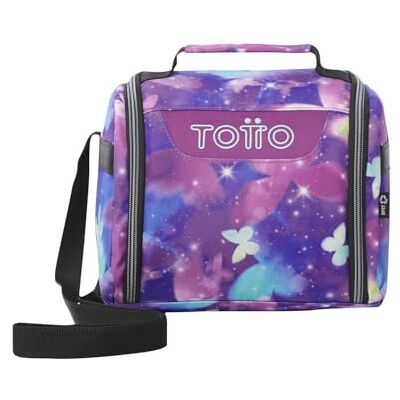 TOTTO Bolsa Térmica Porta Alimentos 8L, Modelo Resaltador, 25 x 20 x 17 cm, Portameriendas Infantil, Apertura 180º, Asa de Mano, Correa Ajustable, Pasador para Ruedas, Color Star Butterfly Glitter TOTTO Bolsa Térmica Porta Alimentos 8L, Modelo Resaltador, 25 x 20 x 17 cm, Portameriendas Infantil, Apertura 180º, Asa de Mano, Correa Ajustable, Pasador para Ruedas, Color Star Butterfly Glitter