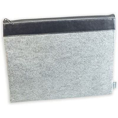 effektivo Bolsa de fieltro gris para dinero, bolsa de cosméticos, estuche para bolígrafos, bolsa para tableta, bolsa para documentos, DIN A5 effektivo Bolsa de fieltro gris para dinero, bolsa de cosméticos, estuche para bolígrafos, bolsa para tableta, bolsa para documentos, DIN A5