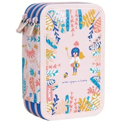 MILAN Plumier 3 pisos con contenido Story Time, rosa , MILAN Plumier 3 pisos con contenido Story Time, rosa ,