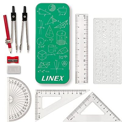 Conjunto de Matemáticas Linex de Hamelin - Kit de geometría de 10 piezas Conjunto de Matemáticas Linex de Hamelin - Kit de geometría de 10 piezas