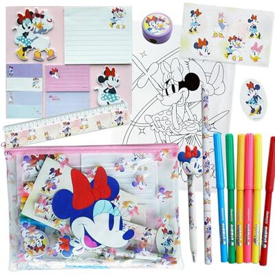 Disney Pack de Papelería y Material Escolar Minnie Pegatinas, Estuche para Niña y Regalo Ideal Disney Pack de Papelería y Material Escolar Minnie Pegatinas, Estuche para Niña y Regalo Ideal