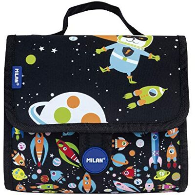 MILAN Maletín 2 Estuches Con Contenido Super Heroes Space Azul Mochila infantil, 22 cm, Azul MILAN Maletín 2 Estuches Con Contenido Super Heroes Space Azul Mochila infantil, 22 cm, Azul