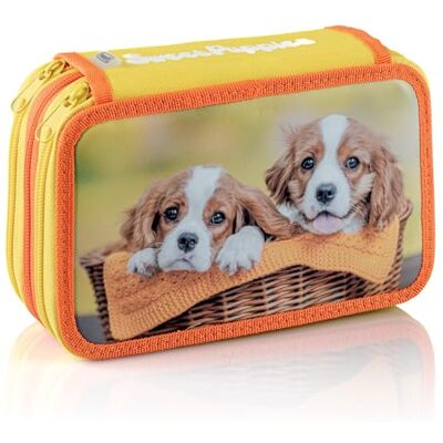 Favorit , Estuche con 3 compartimentos para la escuela, con papelería, 20 x 13 x 7,5 cm, Sweet Puppies naranja y amarillo Favorit , Estuche con 3 compartimentos para la escuela, con papelería, 20 x 13 x 7,5 cm, Sweet Puppies naranja y amarillo