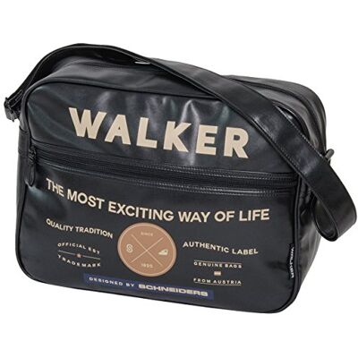 Schneiders Walker Bolso Bandolera Square Authentic con 2 Compartimentos con Cremallera, 12 litros, Negro Schneiders Walker Bolso Bandolera Square Authentic con 2 Compartimentos con Cremallera, 12 litros, Negro