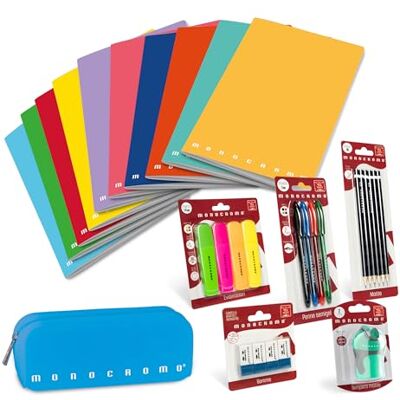 Pigna , Set escolar monocromo niño unisex, kit escolar coordinado de papelería y escritura Pigna , Set escolar monocromo niño unisex, kit escolar coordinado de papelería y escritura